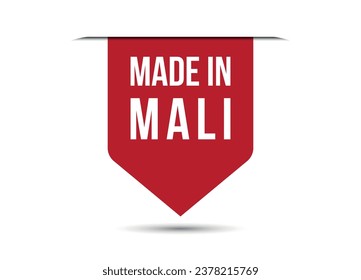 Made in Mali red vector banner illustration isolated on white background
