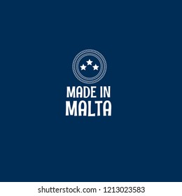 made in Malta emblem, label, badge,sticker. vintage stamp.package label. vector illustration. Designed for malta products.