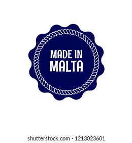 made in Malta emblem, label, badge,sticker. vintage stamp.package label. vector illustration. Designed for malta products.