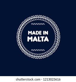 made in Malta emblem, label, badge,sticker. vintage stamp.package label. vector illustration. Designed for malta products.