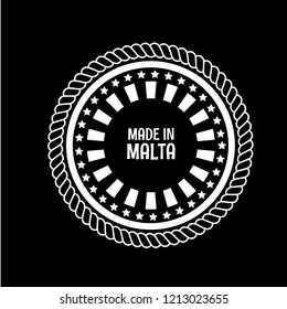 made in Malta emblem, label, badge,sticker. vintage stamp.package label. vector illustration. Designed for malta products.