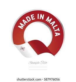 Made in Malta flag red color label logo icon