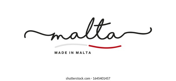 Fabricado en Malta con membrete caligráfico grabado a mano logotipo adhesivo bandera de la bandera banner