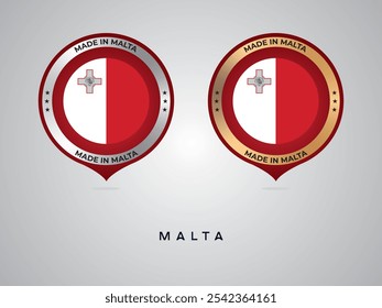 Made in Malta. labels, stickers, pointer, badge and symbol of Malta flag icon. Collection vector illustration