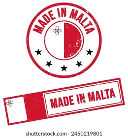 Made in Malta Stamp Sign Grunge Style