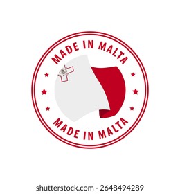 Made in Malta stamp, sticker. Vector illustration.
