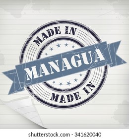 Made in Managua vector rubber stamp on grunge paper
