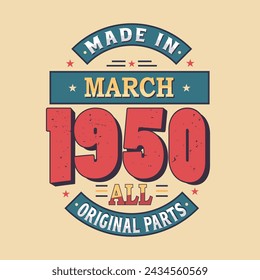 Hecho en marzo de 1950 todas las piezas originales. Nacido en marzo de 1950.
