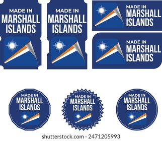 Made in Marshall Islands. Marshall Islands flag, Tag, Seal, Stamp, Flag, Icon vector