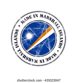 Made in Marshall Islands grunge rubber stamp with flag