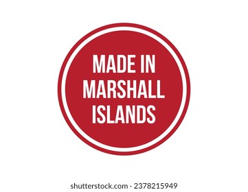 Made in Marshall Islands red vector banner illustration isolated on white background