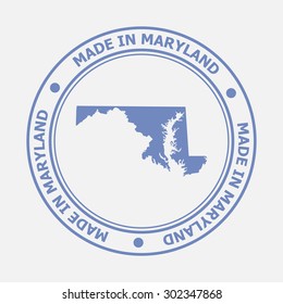 Made in Maryland seal. Sign of production. Vector illustration EPS8