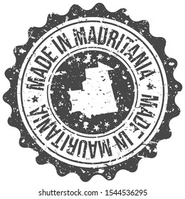 Made In Mauritania. Map Travel Stamp. Icon Country Design. National Export Seal.