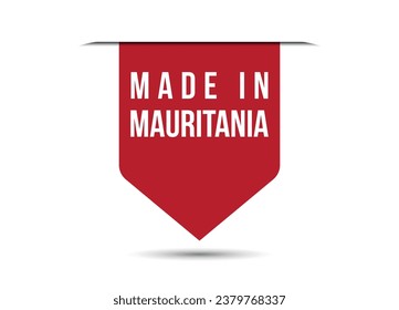 Made in Mauritania red vector banner illustration isolated on white background
