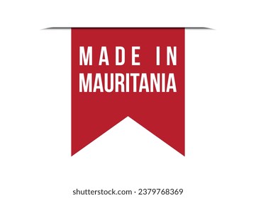 Made in Mauritania red vector banner illustration isolated on white background
