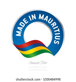 Made in Mauritius flag blue color label logo icon