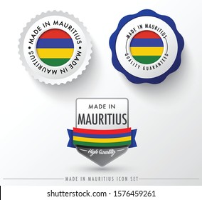 Made in Mauritius icon set isolated on white background ,for infographics and banner templates : Vector Illustration