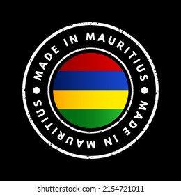 Made in Mauritius text emblem stamp, concept background