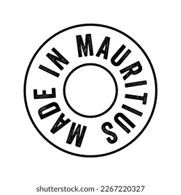 Made in Mauritius text emblem stamp, concept background