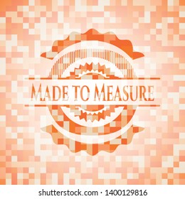 Made to Measure abstract orange mosaic emblem with background