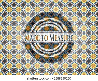 Made to Measure arabesque emblem background. arabic decoration.