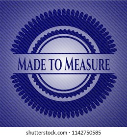 Made to Measure emblem with jean texture