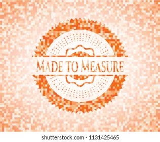 Made to Measure orange mosaic emblem with background