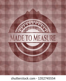 Made to Measure red geometric pattern emblem. Seamless.