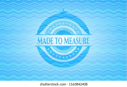 Made to Measure water representation badge.