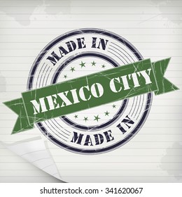 Made in Mexico City vector rubber stamp on grunge paper