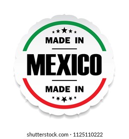 Made in Mexico flag button label banner icon Sticker Thai design, on white background.vector