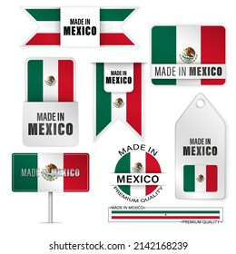 Made in Mexico graphics and labels set. Some elements of impact for the use you want to make of it.