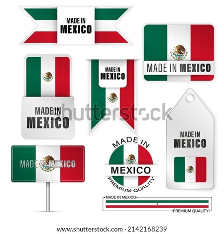 Made in Mexico graphics and labels set. Some elements of impact for the use you want to make of it.