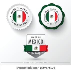 Made in Mexico icon set isolated on white background ,for infographics and banner templates : Vector Illustration