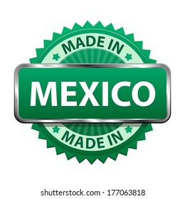Made in Mexico label icon isolated on white background. Vector illustration