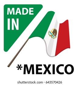 Made Mexico Label Mexican Flag Stock Vector (Royalty Free) 643570426 ...