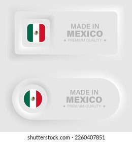 Made in Mexico neumorphic graphic and label. Element of impact for the use you want to make of it.