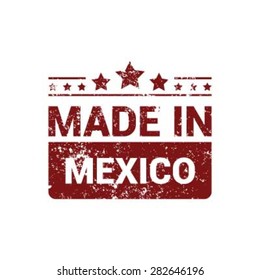 Made in Mexico - Red grunge rubber stamp design isolated on white background. vector illustration vintage texture. Vector illustration