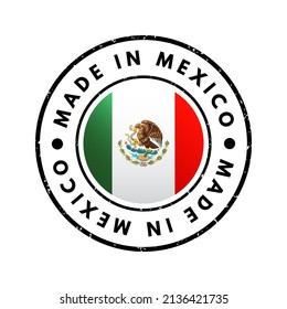Marca en México sello de emblema de texto, fondo de concepto