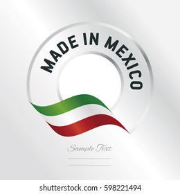 Made In Mexico Transparent Logo Icon Silver Background