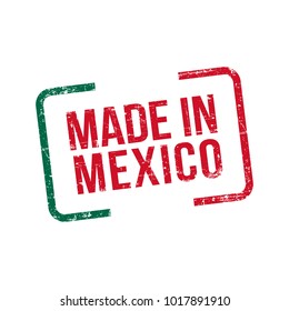 Made in Mexico. Vector Flag Illustration design stamp label