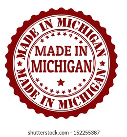 Made in Michigan grunge rubber stamp, vector illustration