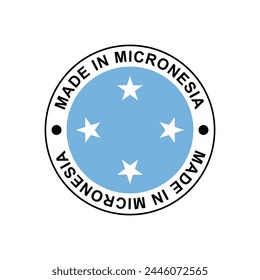 MADE IN MICRONESIA circle stamp with flag on white background vector illustration