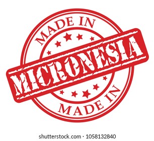 Made in Micronesia red rubber stamp illustration vector on white background
