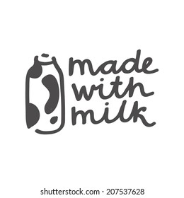 "Made with milk" lettering.