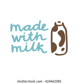"Made with milk" lettering.