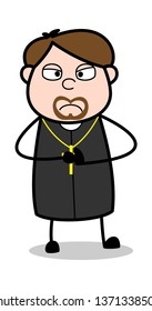 Made a Mistake - Cartoon Priest Religious Vector Illustration