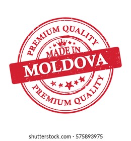 Made in Moldova, Premium Quality printable grunge label / stamp. Print colors (CMYK) used