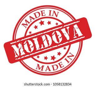 Made in Moldova red rubber stamp illustration vector on white background