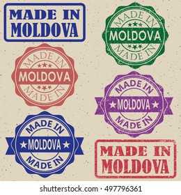 made in Moldova vintage stamp Set vector illustration